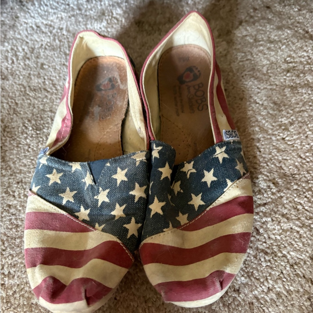Bob by Skechers Women’s American Flag Slip-On Shoes - Red, White & Blue